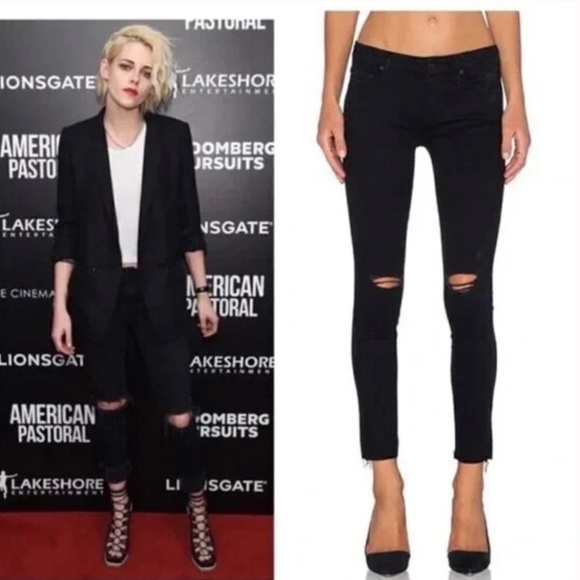 MOTHER Ankle Fray Jeans “Guilty as Sin” – Black – Size 27 - Picture 3 of 12